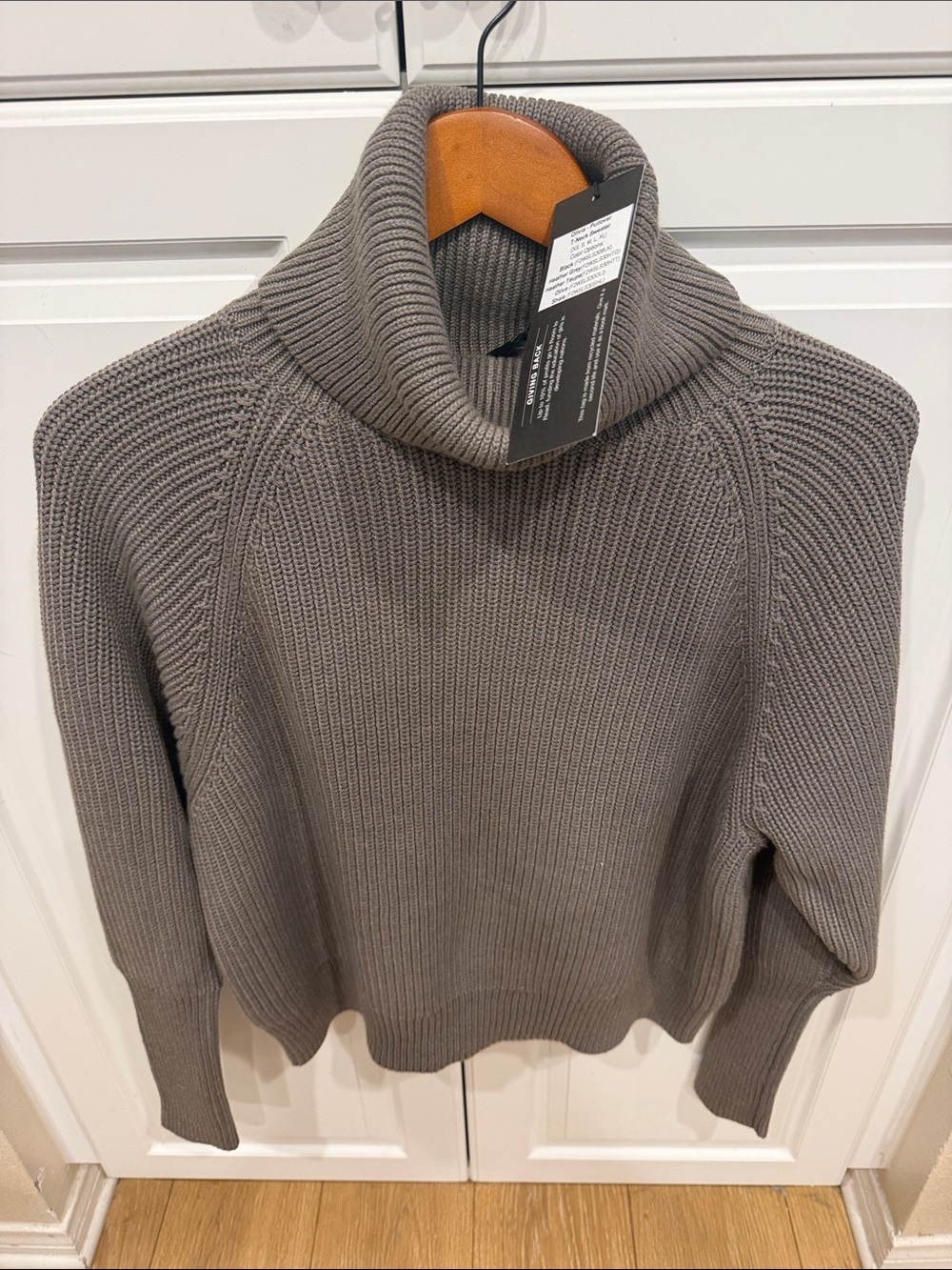 Alp N Rock Olivia Taupe Ribbed Turtleneck Sweater